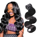 BEAUTY GRACE Body Wave Human Hair Bundles 24" Brazilian Virgin Hair 1 Bundle (100g) Real Human Hair Bundles Double Weft Soft and Smooth Natural Color 24 Inch