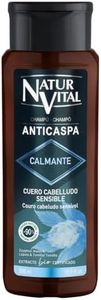 NaturVital - Champú Anticaspa Calmante, Sin Parabenos ni Colorantes ni Siliconas, Ideal para Cabellos Normales y Cuero Cabelludo Sensible, 300 ml