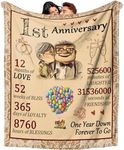 1st Anniversary Wedding Gifts for Wife, Couples Gifts Blanket,Paper 1st Wedding Anniversary Birthday Gifts for Wife from Husband,Anniversary Presents for Girlfriend,One Year Anniversary for Her