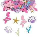 100 Pcs Girls Birthday Party Table Confetti Mermaid Party Sprinkle Decoration Glitter Table Scatter for Girls Birthday Party or Baby Shower