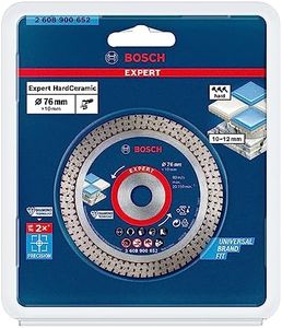 Bosch Professional 1x Expert HardCeramic 76 mm Diamond Cutting Disc (for Hard Tiles, Hard Stone, Ø 76 mm, Accessories Mini Angle Grinder), Silver