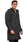 WIIES Polyester Mens Winter Wear Long Jacket Polar Fleece With Zipper Full Sleeves Regular Fit Hood Snow Windproof Warm Jacket, Sleek And Essential Winter Wardrobe Piece For Any Occasion_(Black_XXXL)