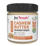 Jus' Amazin Cashew Butter - All Natural, Unsweetened, High Protein, Vegan, Cholesterol Free, Dairy Free, 100% Natural, Plant-Based Protein, 200 GMS