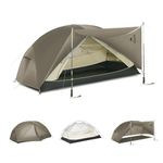 Naturehike Mongar Tent Camping Tent 2 Man Tent Waterproof Ultralight Trekking Tent Hiking Tent Double Layer for Hiking Climbing Outdoor Activities (20D Nylon/Brown)