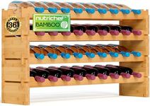 NutriChef Bamboo Stackable Wine Rac