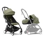 Stokke YOYO3 Stroller with Newborn Pack - Includes Black Frame, YOYO 6+ Color Pack (Olive) & 0+ Newborn Pack (Olive)