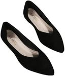 Floerns Women's Flat Shoes Pointed Toe Slip on Dressy Casual Ballet Flats Black 11