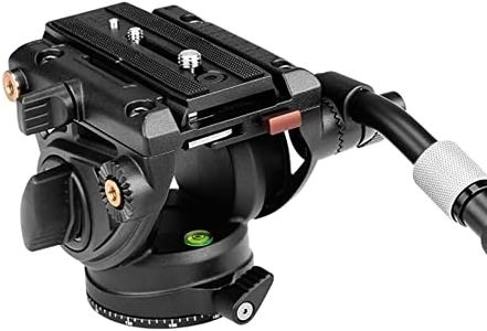 Tête Fluide, caméra vidéo Cayer K6 Trépied Tête panoramique à Friction pour Appareil Photo Reflex Canon Nikon Sony Olympus Sony, avec vis de Montage de 3/8 "et 1/4", poignée à 2 Sections