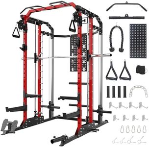 GarveeLife Power Cage Smithmachine - 2400 Lbs Superior Multi-Functional All-in-One Power Rack with Cable Crossover, Squat Rack for Home Gym with LAT Pulldown System, Home Gym Equipment