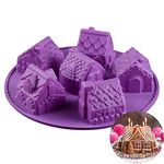 10.2'' Christmas Gingerbread House Silicone Baking Molds, FantasyDay Pans Anniversary Birthday Tray-Wedding Festival Party Silicone Cake Mold for Muffin Brownie Cornbread Candy Chocolates Butter