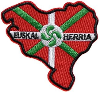 topt mili ecusson Carte Drapeau Pays Basque euskadi herria euskal brodé 7,5x7cm thermocollant