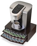 WELL WENG Coffee Pod Holder Compatible with 70 K-Cup Pods,2-Tier Pod Drawers (Brown)