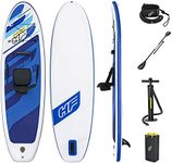 Bestway Hydro Force Oceana Inflatable 10 Foot SUP Stand Up Paddle Board Set with Hand Pump, Paddle, Backpack, Fin, and Surf Leash Accessories