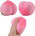 Folany Peach Squishy Toy, Sensory Fidget Toy, Soft Fruit Scented Peach Stress Balls for Adults and Kids, Slow Rising Kids Toys, Vent Boring Toys, Rises Relieve Squeeze Toys, Stress Relief Toys Gift