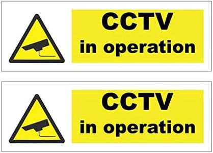 Haobase 2 Pcs Security Notice, CCTV In Operation Sign - Self Adhesive Vinyl Sticker (15 cm x 5 cm)