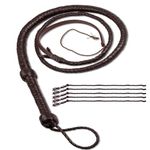 HADZAM Indiana Jones Whip Made of Strong and Well Balance Handle for Cracking Sound with 5 Extra Crackers, 4, 6, 8 FT in 8 Plaits & 10FT in 12 Plaits in Multiple Color Option