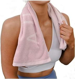 Gym Towel for Sweat - 100% Organic Cotton - Soft and Absorbent Workout Towel for Gym (31.5 X 15.75 inch)- Silver Infused Sports Towel - Yoga and Gym Towel for Women (Pink)