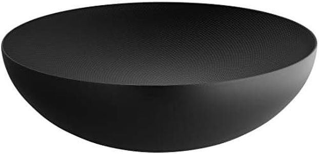 Alessi Double, Double Wall Bowl in Steel Coloured with epoxy Resin, Black with Relief Decoration., One Size