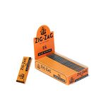 Zig-Zag - Slow Burning Rolling Papers, Carton of 25 packs, 50 Leafs per Pack, 1¼ Size, Easy Rolling, 100% Natural Gum Arabic, No Bleach, Authentic (Orange)