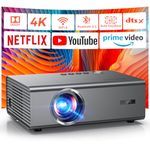 4K Smart Projector for Bedroom with Netflix Officially Licensed & Dolby Audio | KOGATA AI Auto Focus, 6D Keystone, WiFi 6 & Bluetooth 5.3 | Outdoor & Indoor Home Cinema Projectors