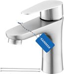 RAINMAX Bathroom Faucet, Brushed Nickel Stainless Steel Bathroom Sink Faucet, Single Hole Faucet Bathroom Sink with Supply Lines, 1 Hole Deck Mount RV Mixer Tap Lavatory Bar Vanity Sink Faucet, BF008L