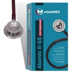 intelliMED Atomic II-SS Stethoscope, 5 Year Warranty, Stainless steel stethoscope with refined acoustic clarity, sensitivity and sound transmission, stethoscope for doctors and medical students (Brown)