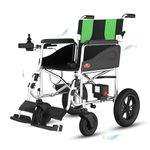 EASYCARE Aluminium Transport Electric Wheelchair EBAS | Foldable, Lightweight (12.5kg) | Supports 125kg | Dual Charging Lithium Battery | Power Mobility Aid for Seniors & Adults | Smooth Multi-Axis Control | Indoor & Outdoor Use | Durable & Portable