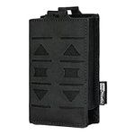 TOPTACPRO Single Mag Pouch 5.56mm Rifle Magazine Pouches Molle Elastic Magazine Holder for M4 AR 5.56 Magazines 500D Nylon (Black)