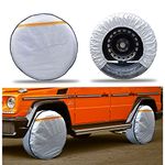 XicBoom Tire Covers Set of 4, 6 Layer Wheel Covers for RV Trailer Camper Truck Motorhome Auto,Waterproof Sun Rain Frost Snow Protector Aluminum Film