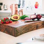 Professional Chef Live Edge Large Acacia Wood Chopping Board 50cm x 30cm x 6cm