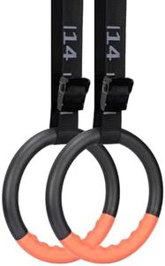 Teamaze Gymnastic Rings with 15 FT Adjustable Straps Non-Slip Gymnastics Rings Pull Up Workout Rings for Home Gym Exercise, Training (Orange)