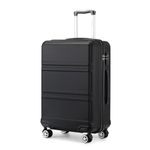 Kono Suitcase Lightweight ABS+PC Hard Shell Hand Luggage Trolley Travel Cabin Carry-on with TSA Combination Lock and 4 Wheels (20", Black)