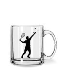 WHATS YOUR KICK - Badminton Lover Printed Clear Glass Coffee Cup & Mug - Glass Cup | Gift for Girl Friend | Boy Friend Gift | Mother Gift | Father Gift | Best Gift - D34