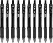 Zebra - Sarasa Retractable Gel Ink Rollerball - Fast Drying - 0.7mm - Black Ink (10)