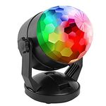 ENUOLI Sound Activated Party Lights for Outdoor Indoor Battery Powered/USB Portable 7 Color RBG Rotating Disco Ball Strobe Lamp Stage Par Light for Car Room Xmas Birthday DJ Bar Club Wedding