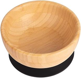 Tiny Dining Baby Bowl with Suction Cup - Black - Non-Slip Bamboo Self-Feeding Baby Weaning Bowl Infant Dining for Toddlers, Children, Kids