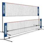 Boulder Badminton Pickleball Net - Adjustable Portable Net for Junior Tennis, Kids Volleyball & Soccer, and Backyard Games - Easy Setup Nylon Sports Net with Poles 10 ft Wide