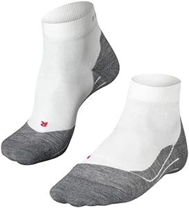 FALKE Men's RU4 Endurance Short Running Socks, Quarter, Medium Cushion, Breathable Quick Dry, Organic Cotton, White (White-Mix 2020), 9-10, 1 Pair
