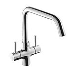 Kohler Brass Chrome Finish Silver Coloured Cuff Dual Handle Deck Mounted Kitchen 37316IN-4-CP Mixer Faucet