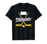 Vintage Pittsburgh Ice Hockey Sticks Sports Team Fan Gift T-Shirt