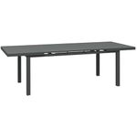 Outsunny Extending Garden Table, Rectangle Outdoor Dining Table for 6-8, Aluminium Frame, for Lawn Balcony - Charcoal Grey