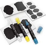 Arteza 150 Chalkboard Labels + 3 Colored Chalk Markers - Removable Chalk Labels for Jars - Waterproof Mason Jar Stickers