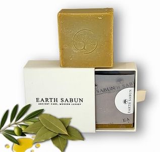 Earth Sabun Daphne Olive Oil Soap Bar – 40% Laurel Oil, 100% Natural Handmade Turkish Laurel Soap – Cold-Pressed Vegan Cleanser for Face, Body & Hair – 90g
