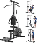GarveeLife LAT Power Cable Machine,LAT All-in-One Machine with High and Low Pulley Station,LAT Pulldown Machines,Row Cable Machine with Adjustable Leg Support for Home Gym Total Body Training,Black