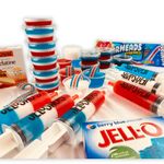 Jello Shots Party Kit - American Flag Party Pack - Makes Over 50 (Large) 2oz Jello Shots - Includes Recipes eBook, Jello Shot Syringes, Mini Cups with Lids, Candy Belts, Knox & Dessert Gelatin