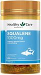 Healthy Care Squalene Capsules - Natural Antioxidant Support for Enhanced Wellbeing - Premium Quality Dietary Supplement - 200 Capsules - 1000 mg