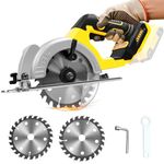 wevgbv Cordless Mini Circular Saw 5-1/2 Inch Compatible with Dewalt 20V Max Battery, Power Small Circular Saw Brushless Motor 15000RPM 2 Blade, Idea for Wood Plastic PVC (Tool Only)