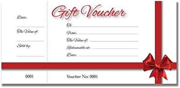 Cherry Gift Certificate Cards/Voucher/Gift Coupon Book with Stub, 50pages, Cardstock, 3.9 x 8.3 Inches Red Bow