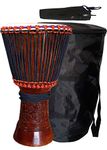GT manufacturers Free Style Rope|Tuned Djembe|Djembe Drums(10'' Head)|Musical Instrument|Percussion Hand Drums|Djembe With Bag 02 (Brown)