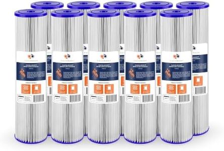 Aquaboon 1 Micron Whole House Pleated Sediment Water Filter Cartridge 20x4.5 Well Filter Replacement Compatible with ECP5-20BB, SPC-45-1005, 10 Pack